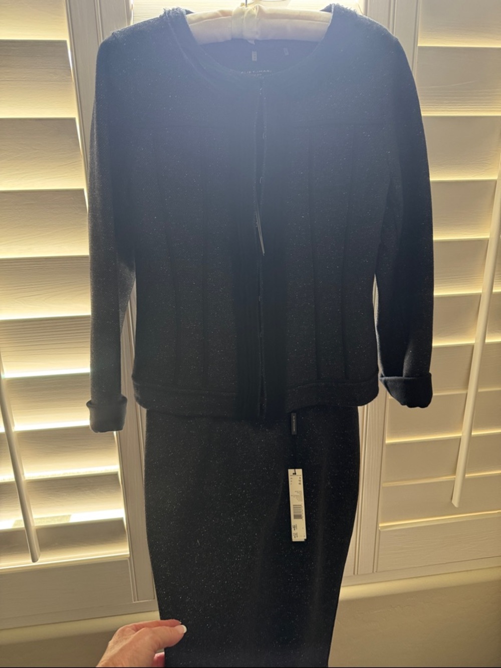 Elie Tahari Black  Zip-Front Jacket and Skirt